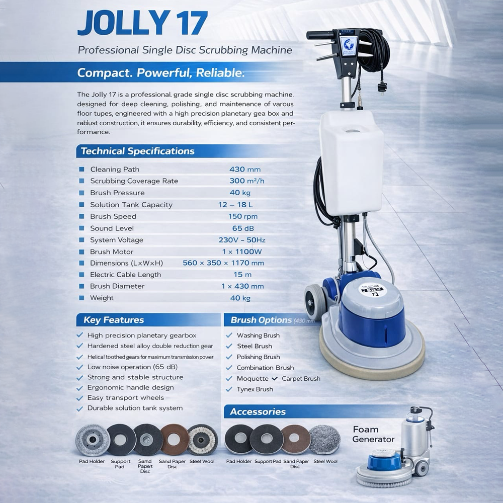 Fiorentini Jolly 17 Professional Single-Disc Floor Scrubbing Machine